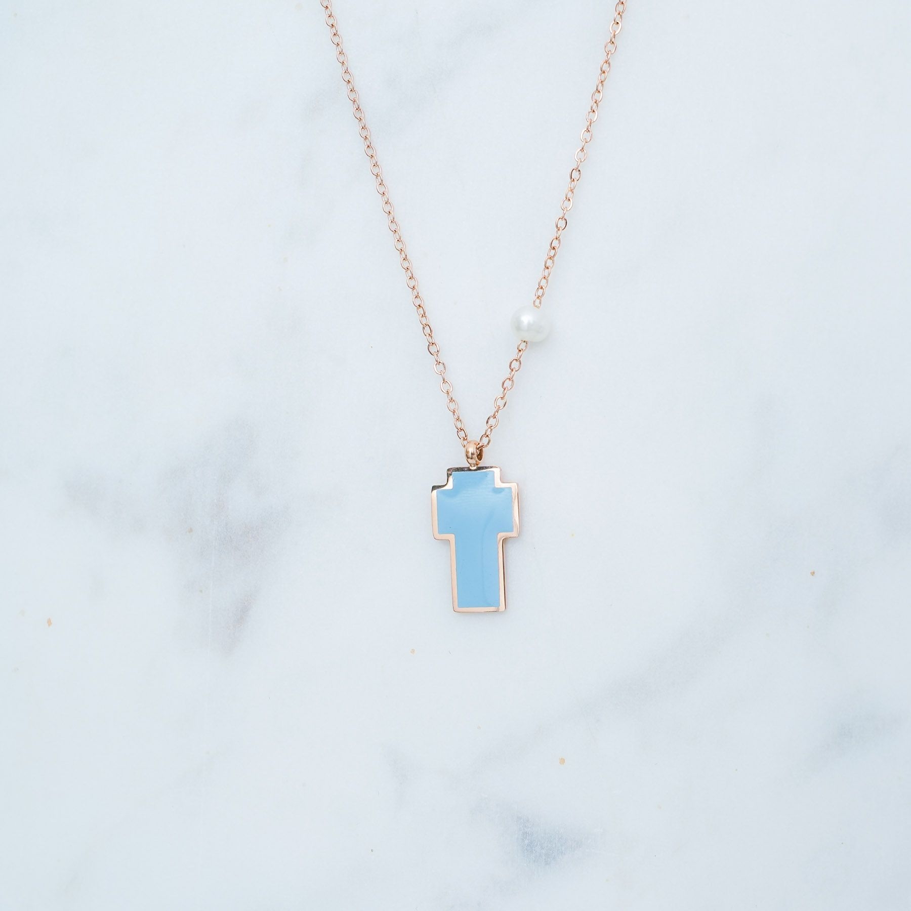 CROSS NECKLACE - ROSE GOLD ' - ' ΣΤΑΥΡΟΙ