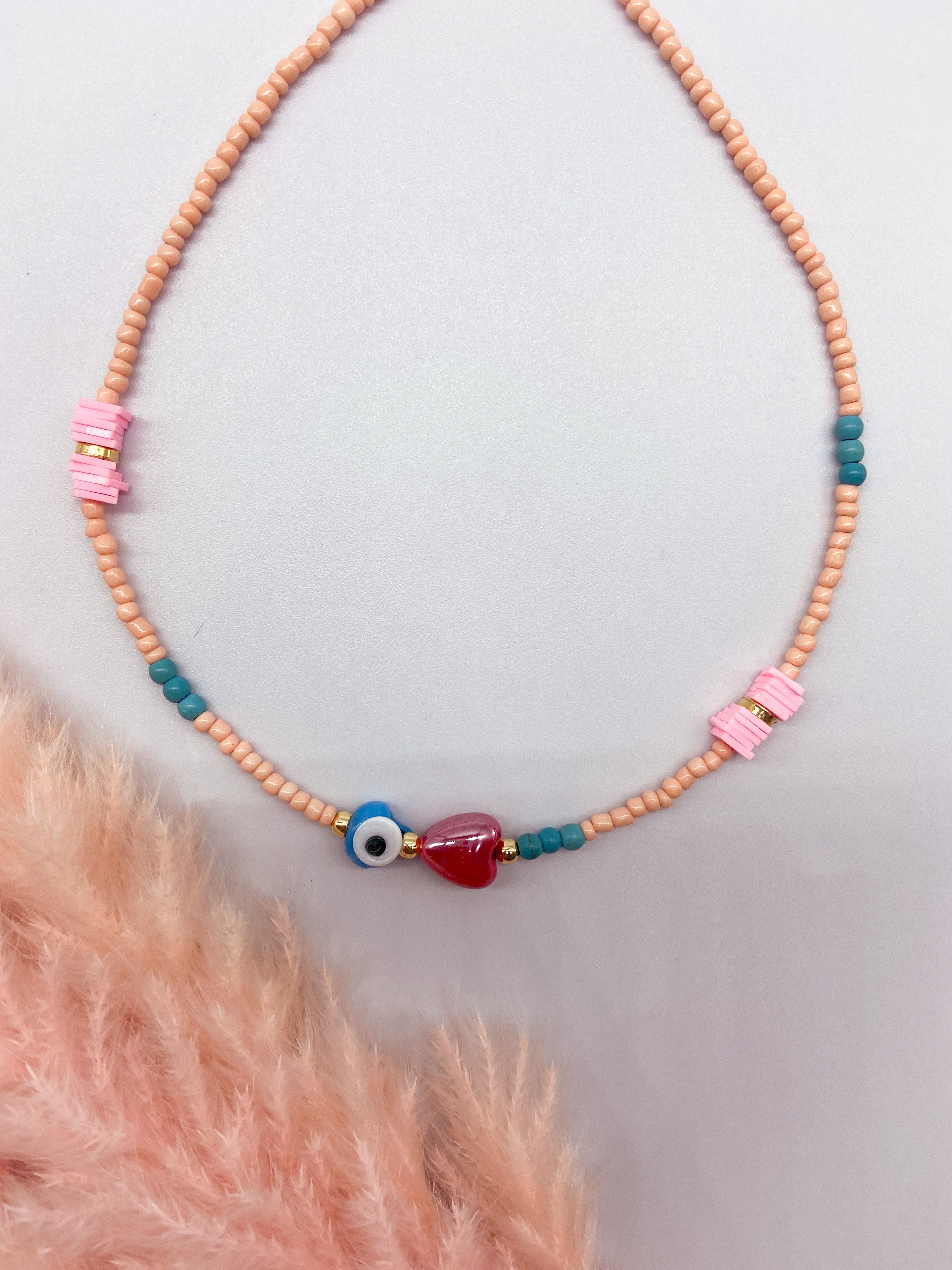 CUBA NECKLACE - LIGHT PINK ' - ' ΜΕ ΧΑΝΤΡΕΣ
