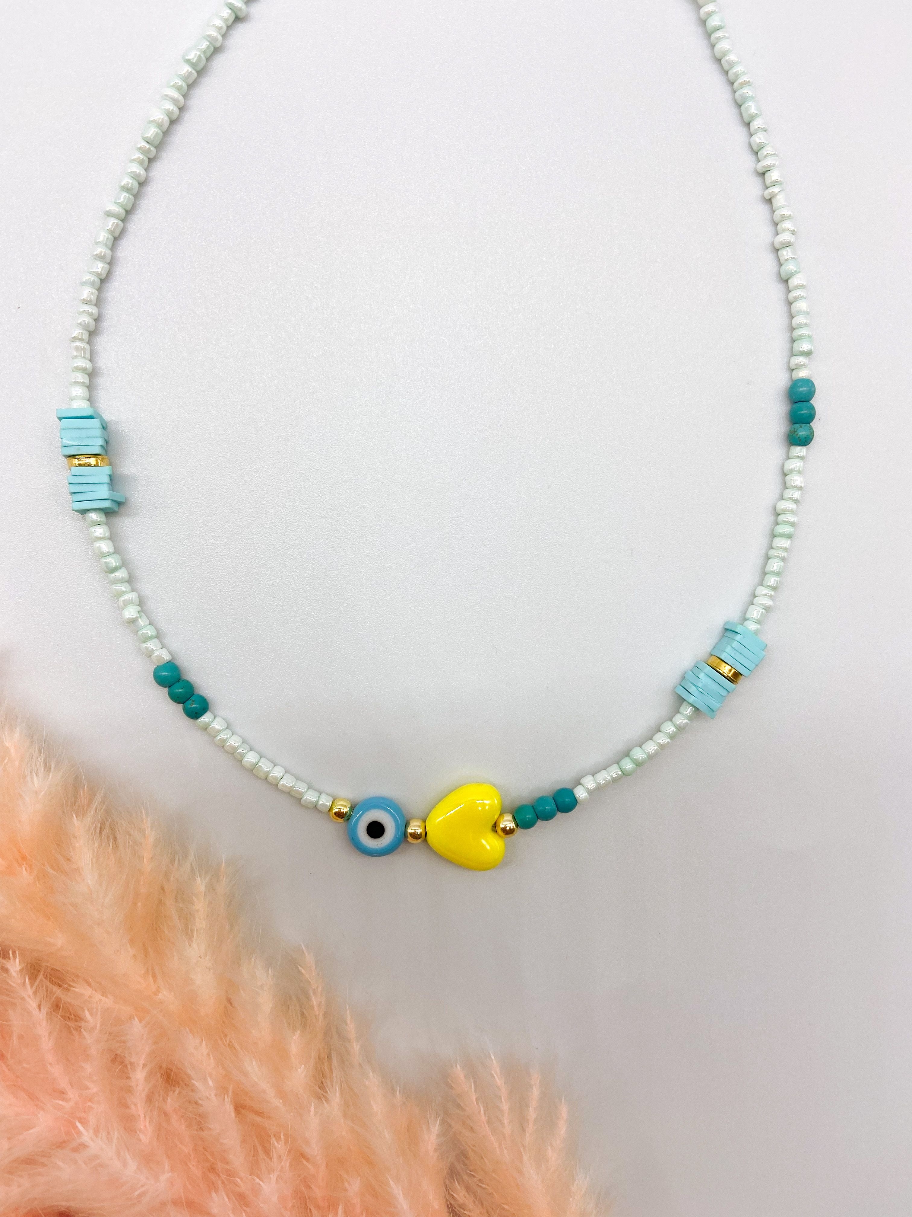 CUBA NECKLACE - LIGHT BLUE ' - ' ΜΕ ΧΑΝΤΡΕΣ