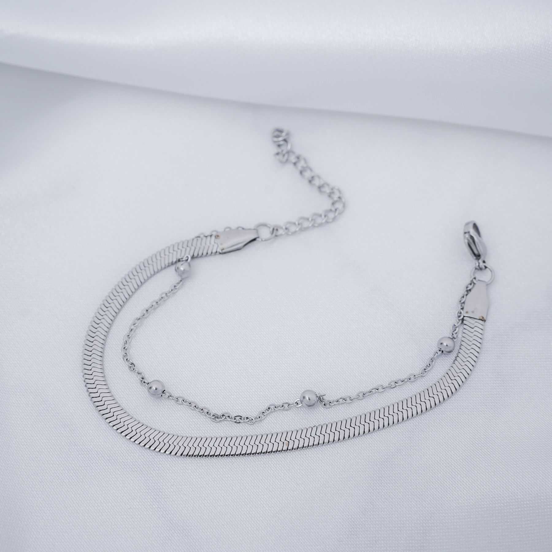 SUNETTE DOUBLE BRACELET - SILVER