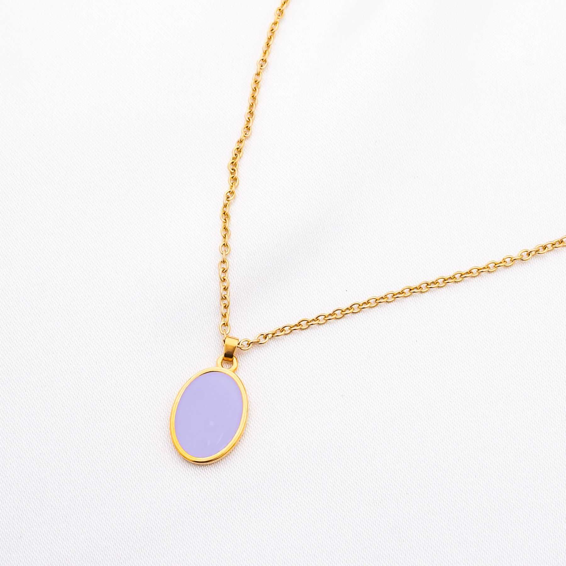 MIRROR NECKLACE - GOLD & PURPLE 