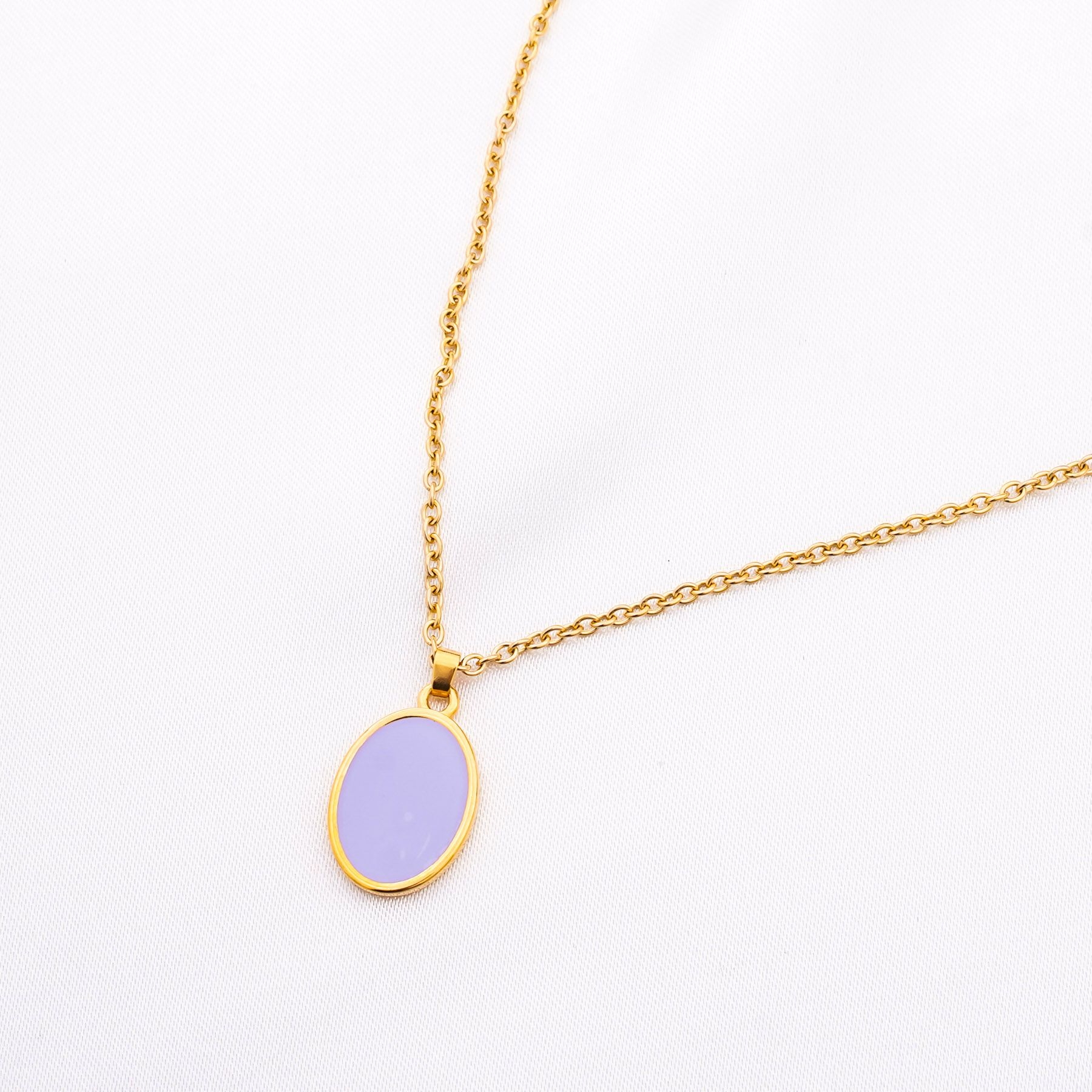 MIRROR NECKLACE - GOLD & PURPLE ' - ' ΜΕΝΤΑΓΙΟΝ