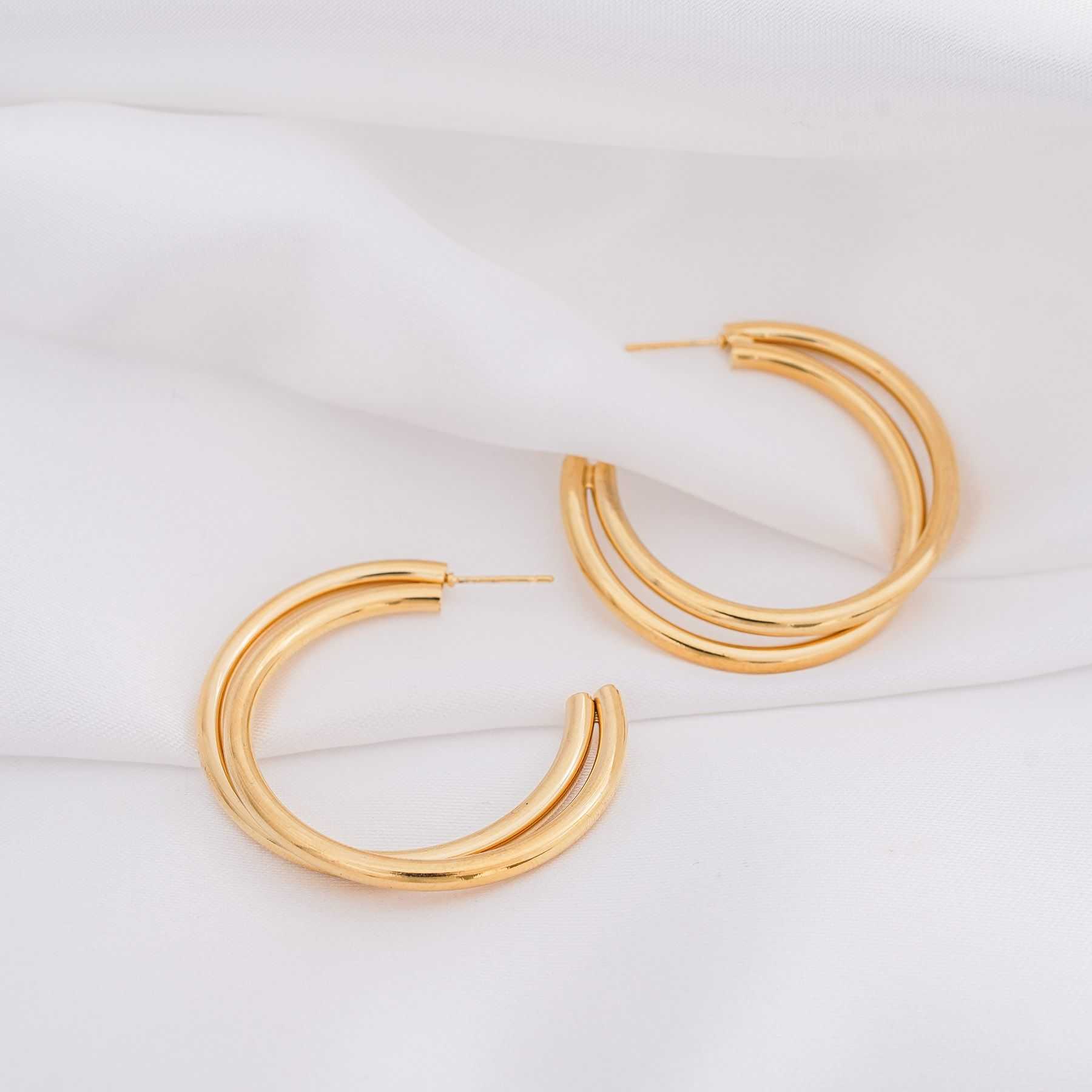 KIMOLOS DOUBLE HOOPS - GOLD