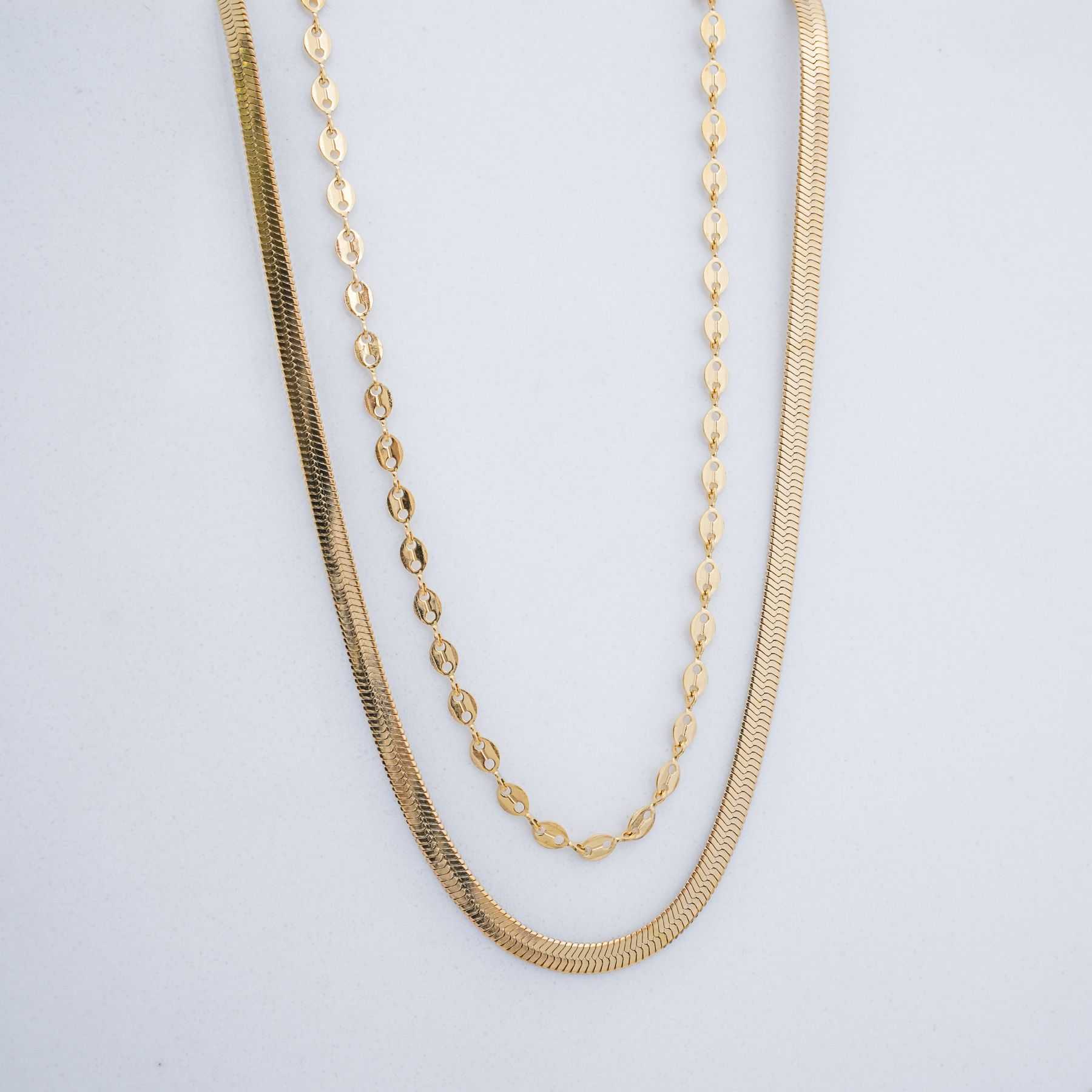 SELENE DOUBLE NECKLACE - GOLD