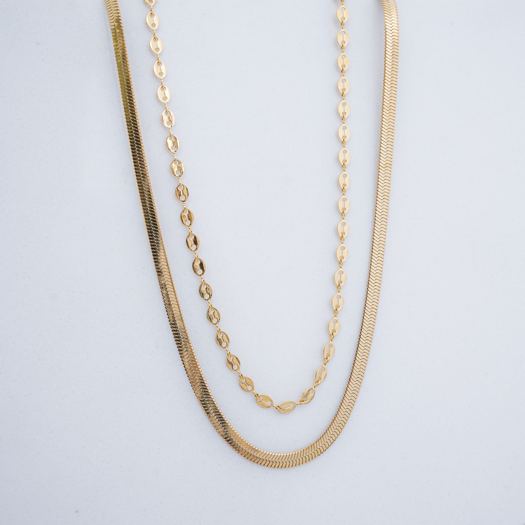 SELENE DOUBLE NECKLACE - GOLD ' - ' ΑΛΥΣΙΔΕΣ