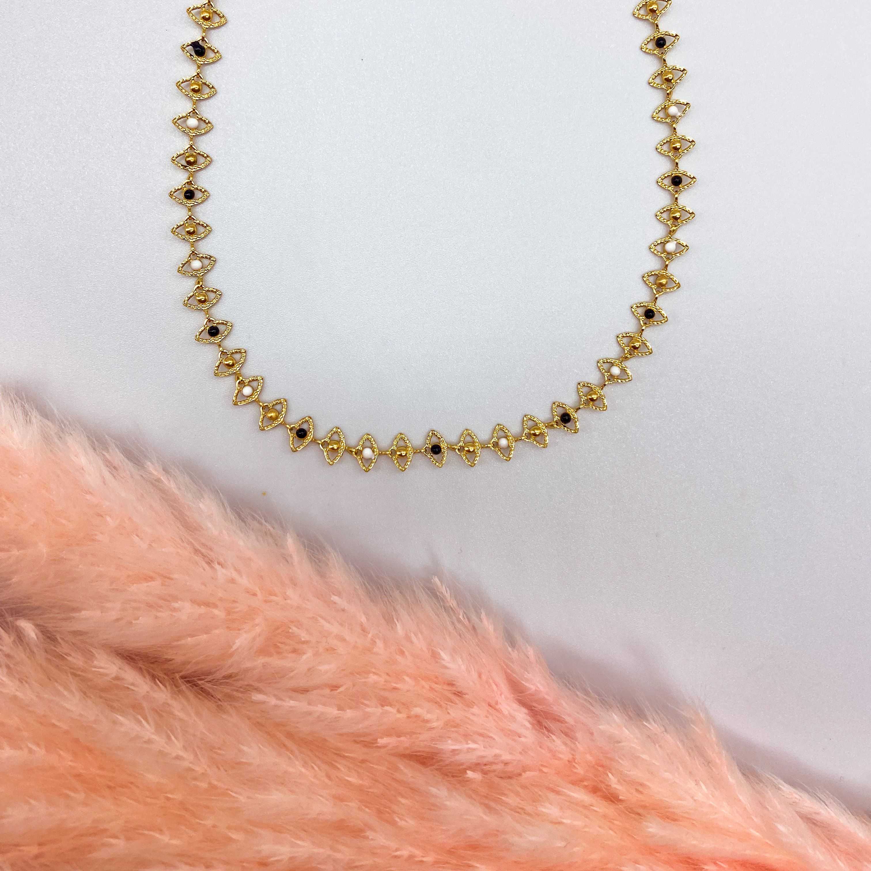 LAVENDER NECKLACE - BLACK & WHITE 