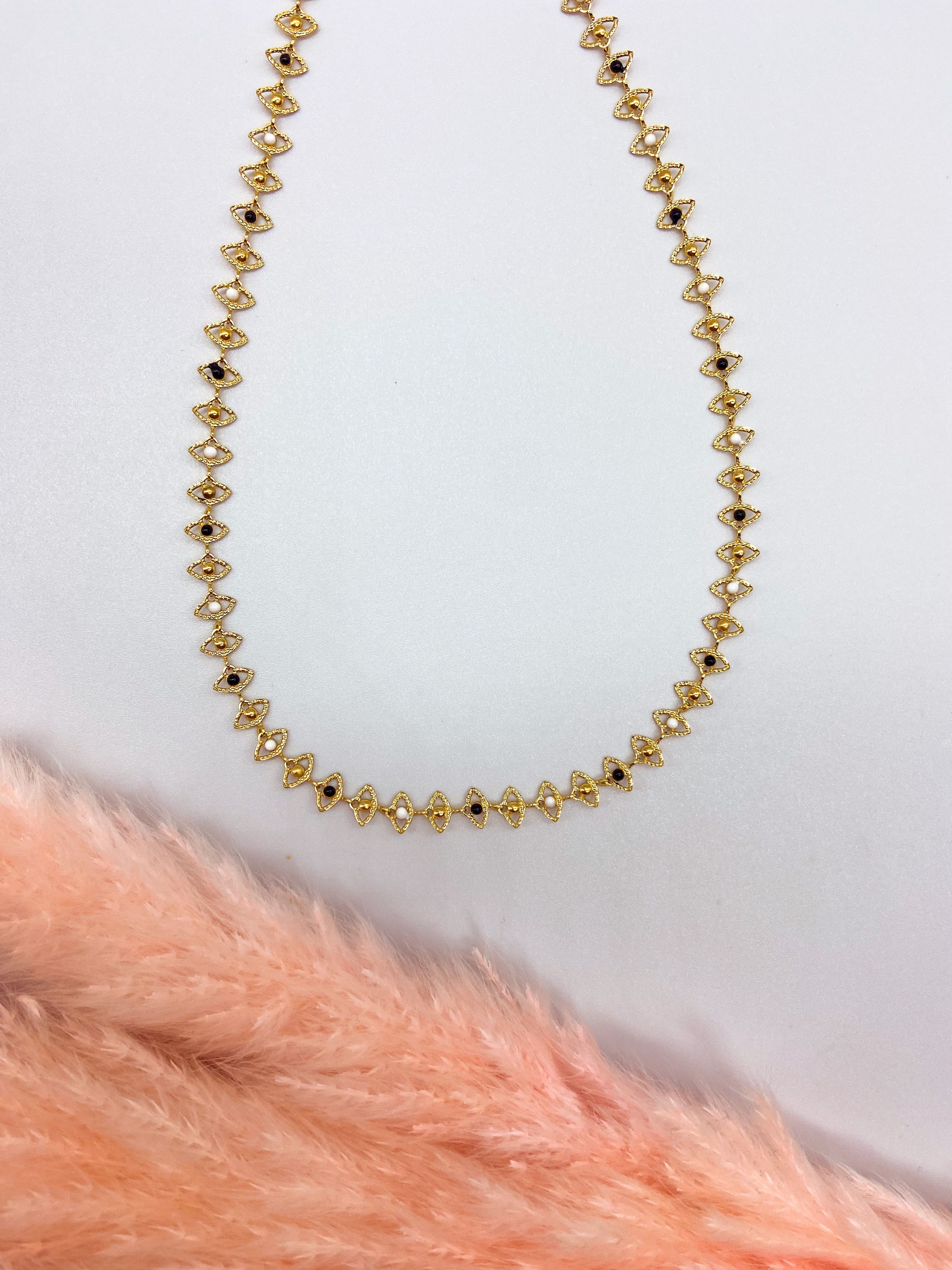 LAVENDER NECKLACE - BLACK & WHITE ' - ' ΜΕΝΤΑΓΙΟΝ