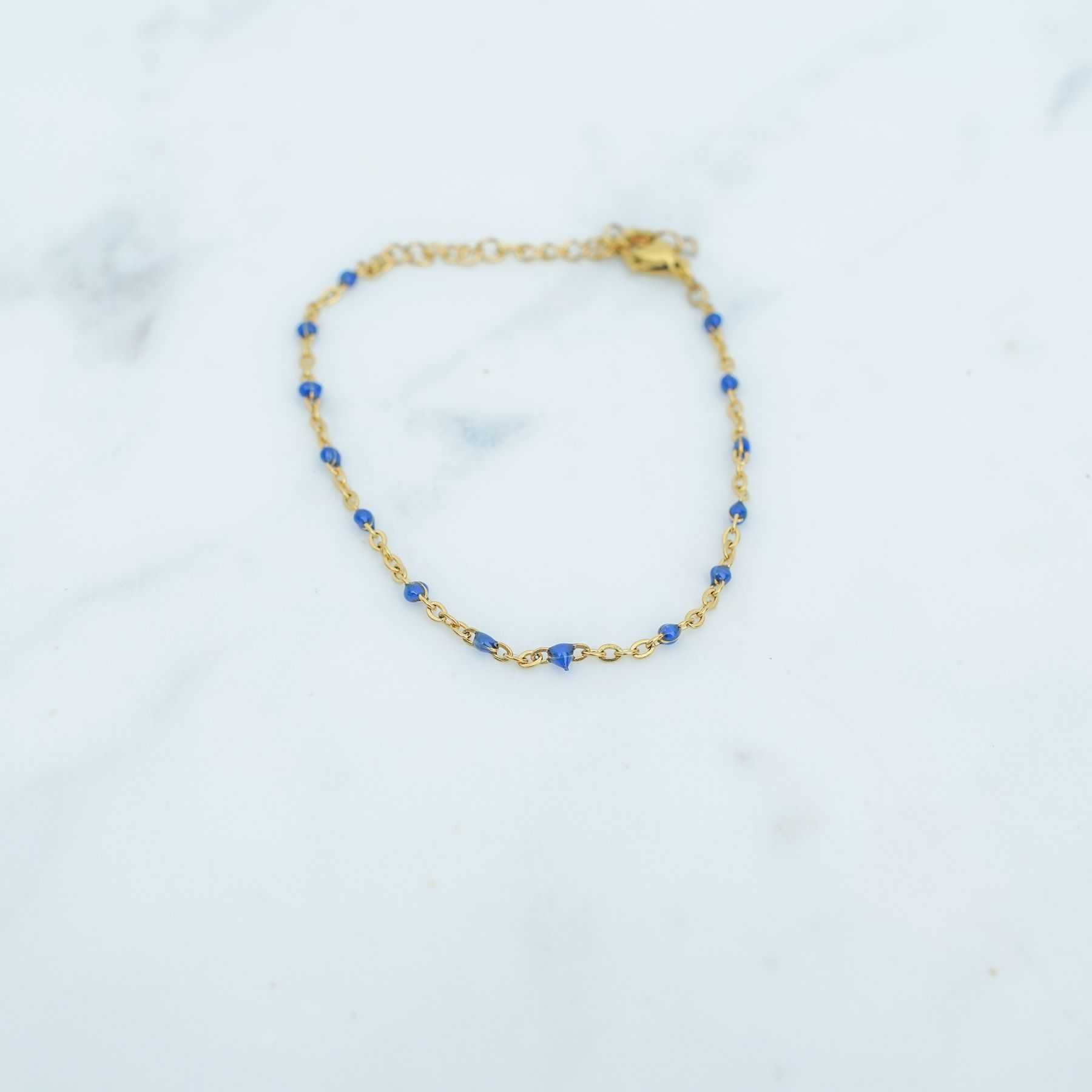 ROSE ANKLET - GOLD & BLUE