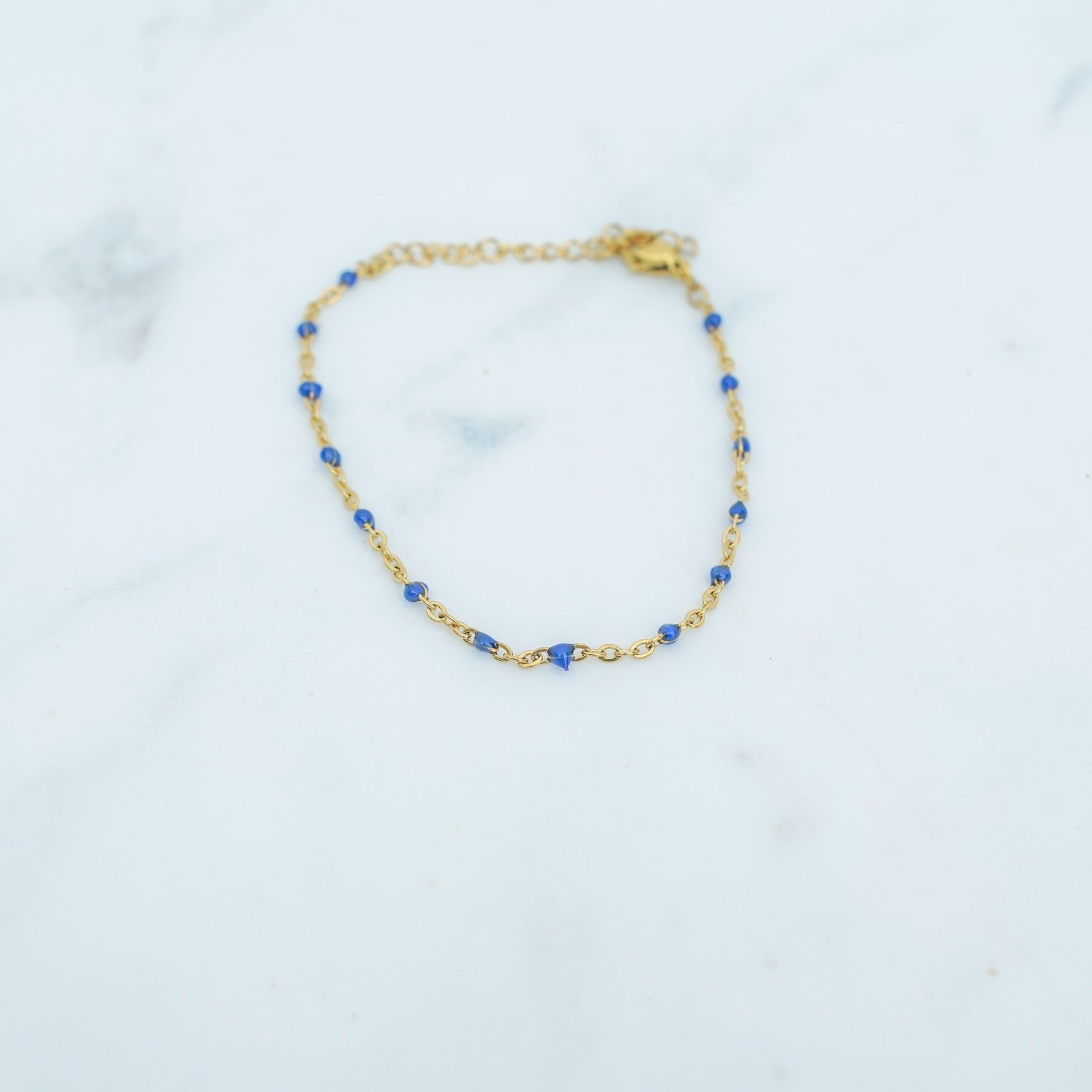 ROSE ANKLET - GOLD & BLUE ' - ' ΠΟΔΙΟΥ