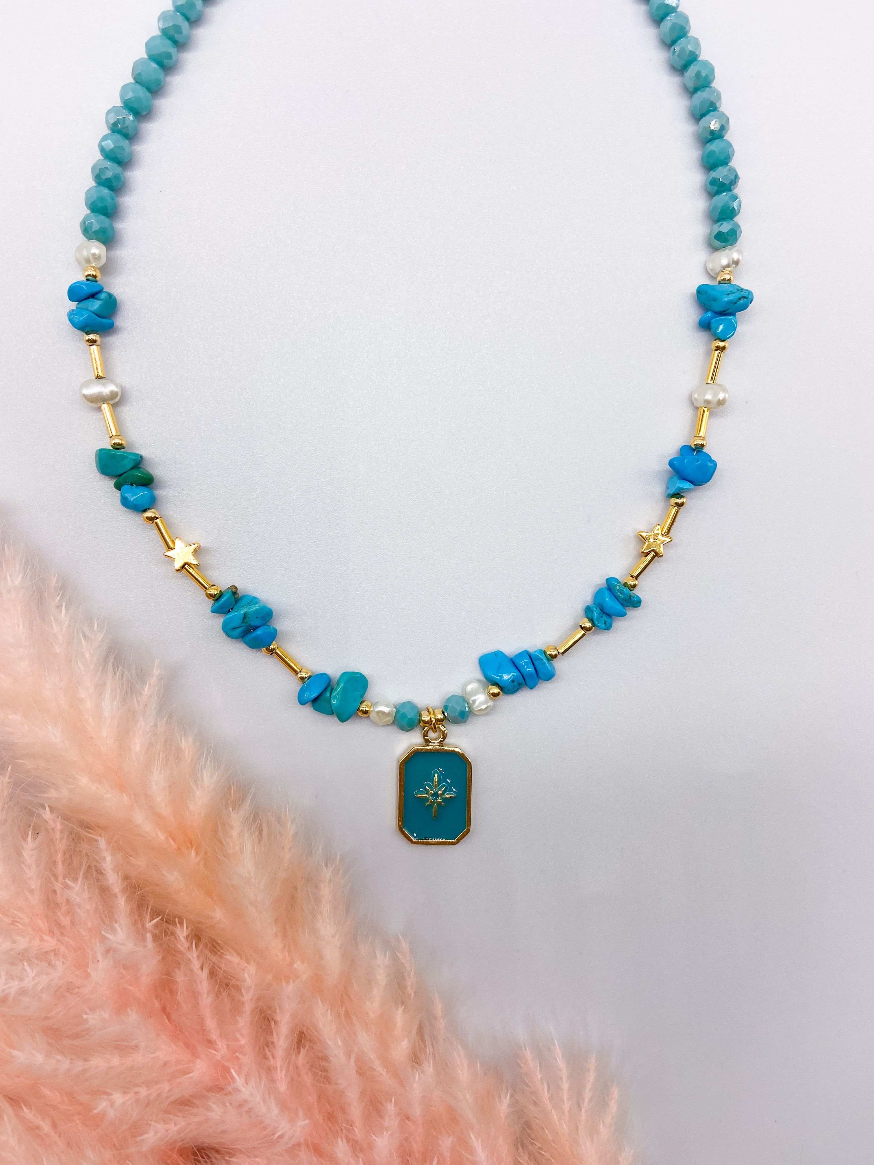 SANTORINI NECKLACE - BLUE ' - ' ΜΕ ΧΑΝΤΡΕΣ