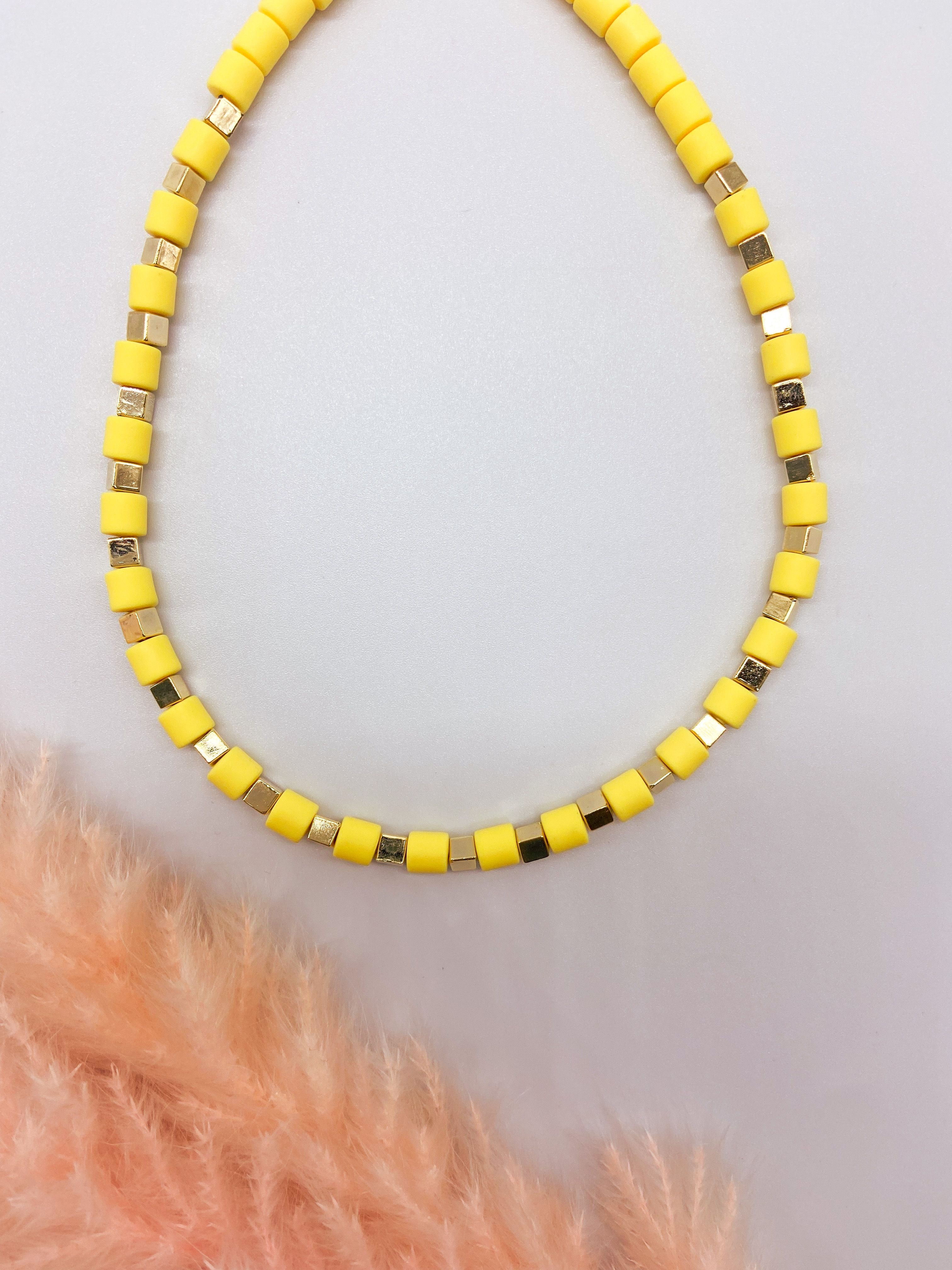 TRINIDAD NECKLACE - YELLOW ' - ' ΜΕ ΧΑΝΤΡΕΣ