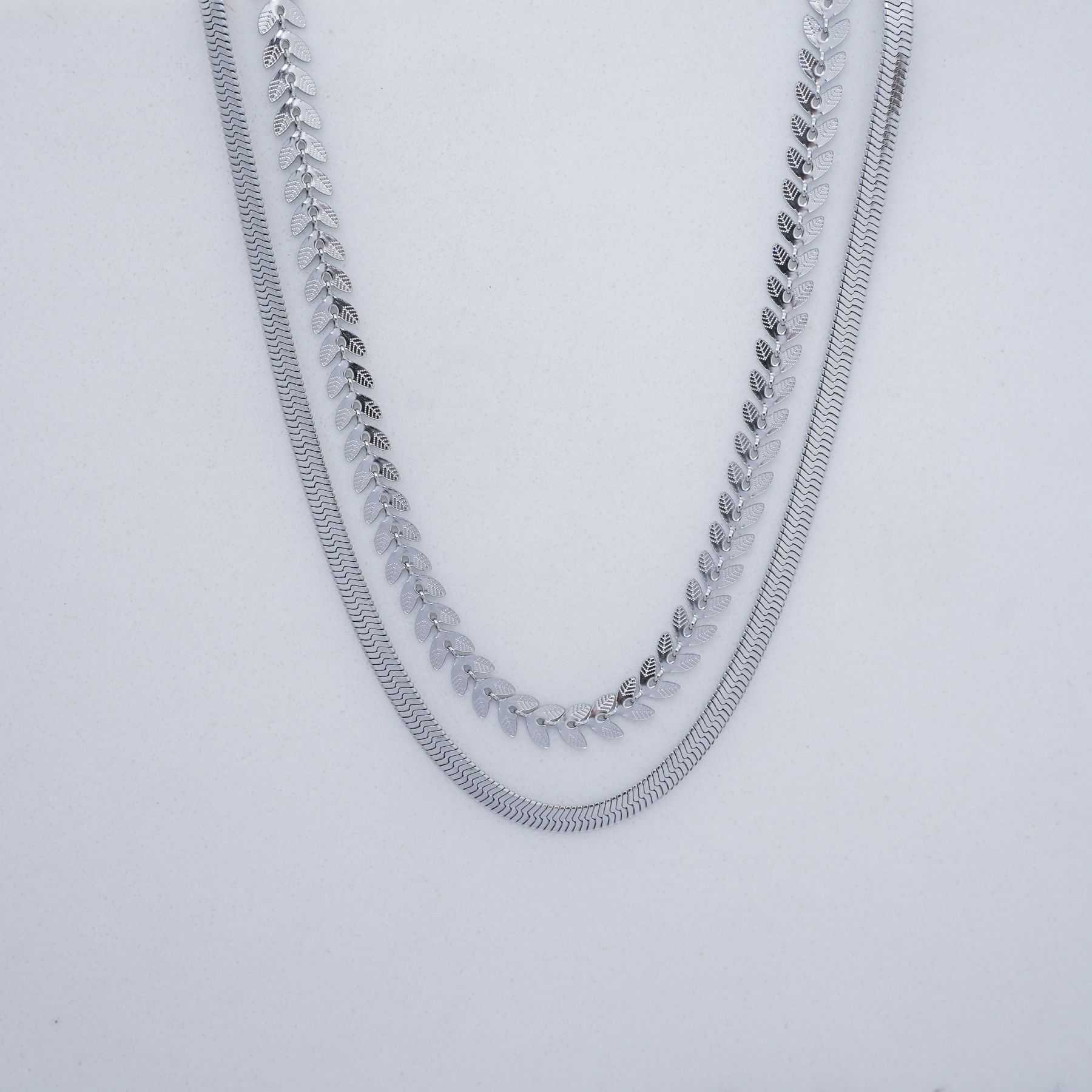 MERMAID TALE DOUBLE NECKLACE - SILVER