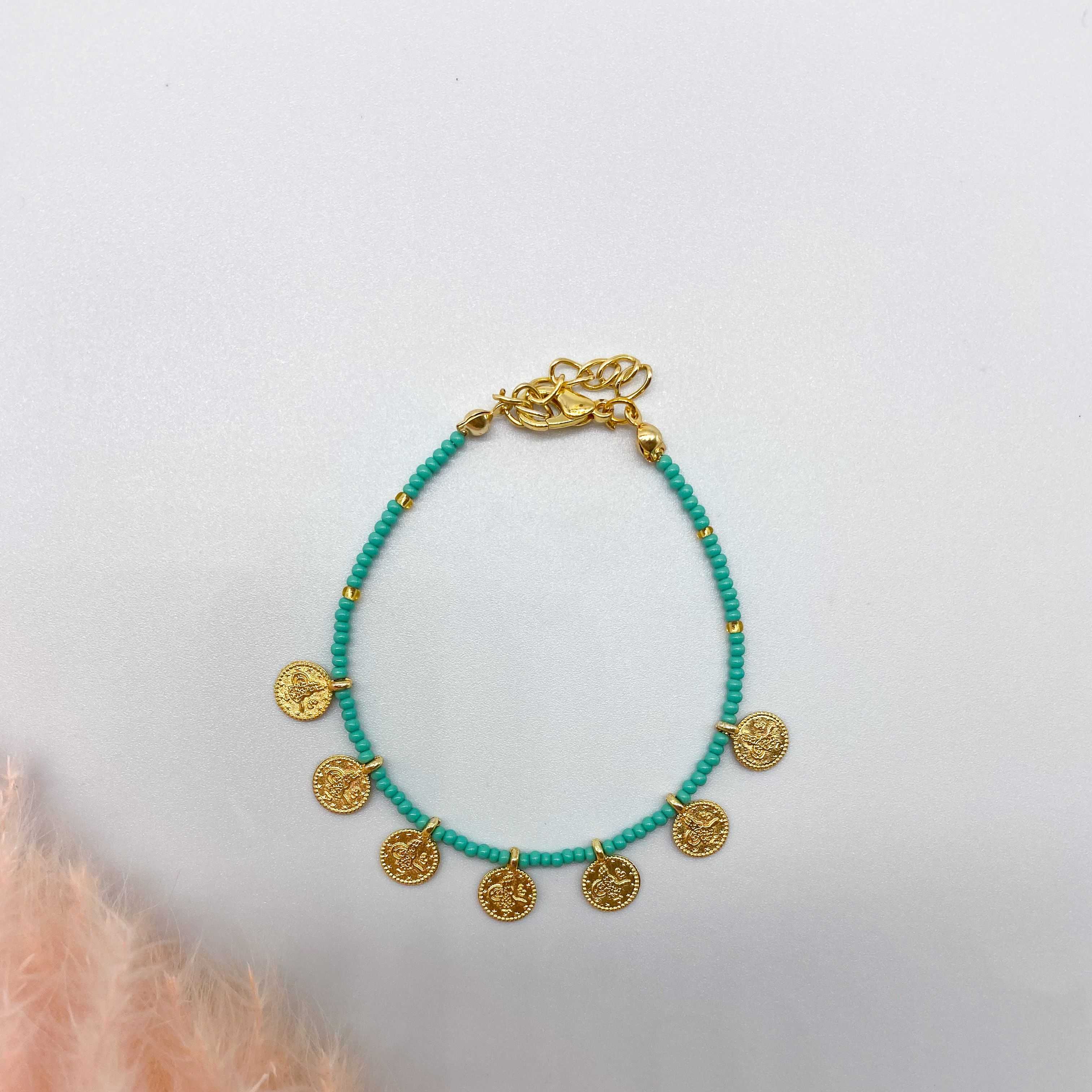 DELHI BRACELET - GOLD & TURQUOISE