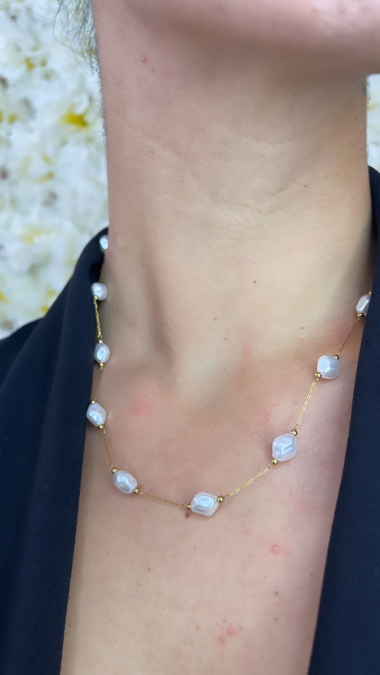 PEARL NECKLACE-ΧΡΥΣΟ ' - ' ΑΛΥΣΙΔΕΣ