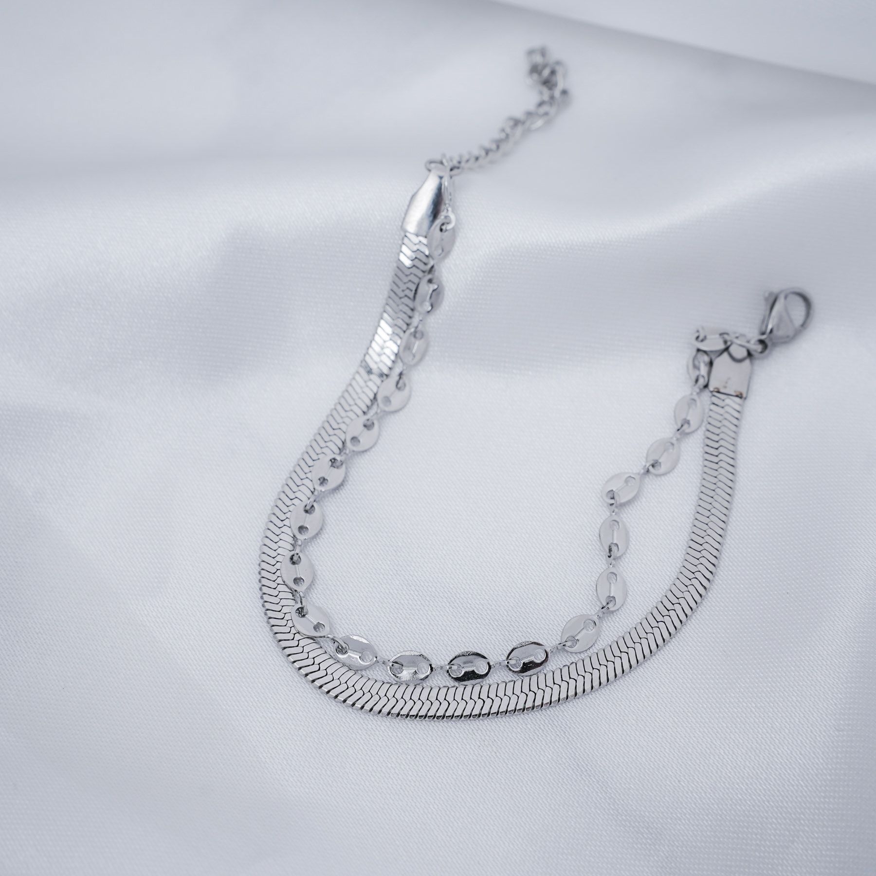 SELENE DOUBLE BRACELET - SILVER ' - ' ΧΕΡΙΟΥ