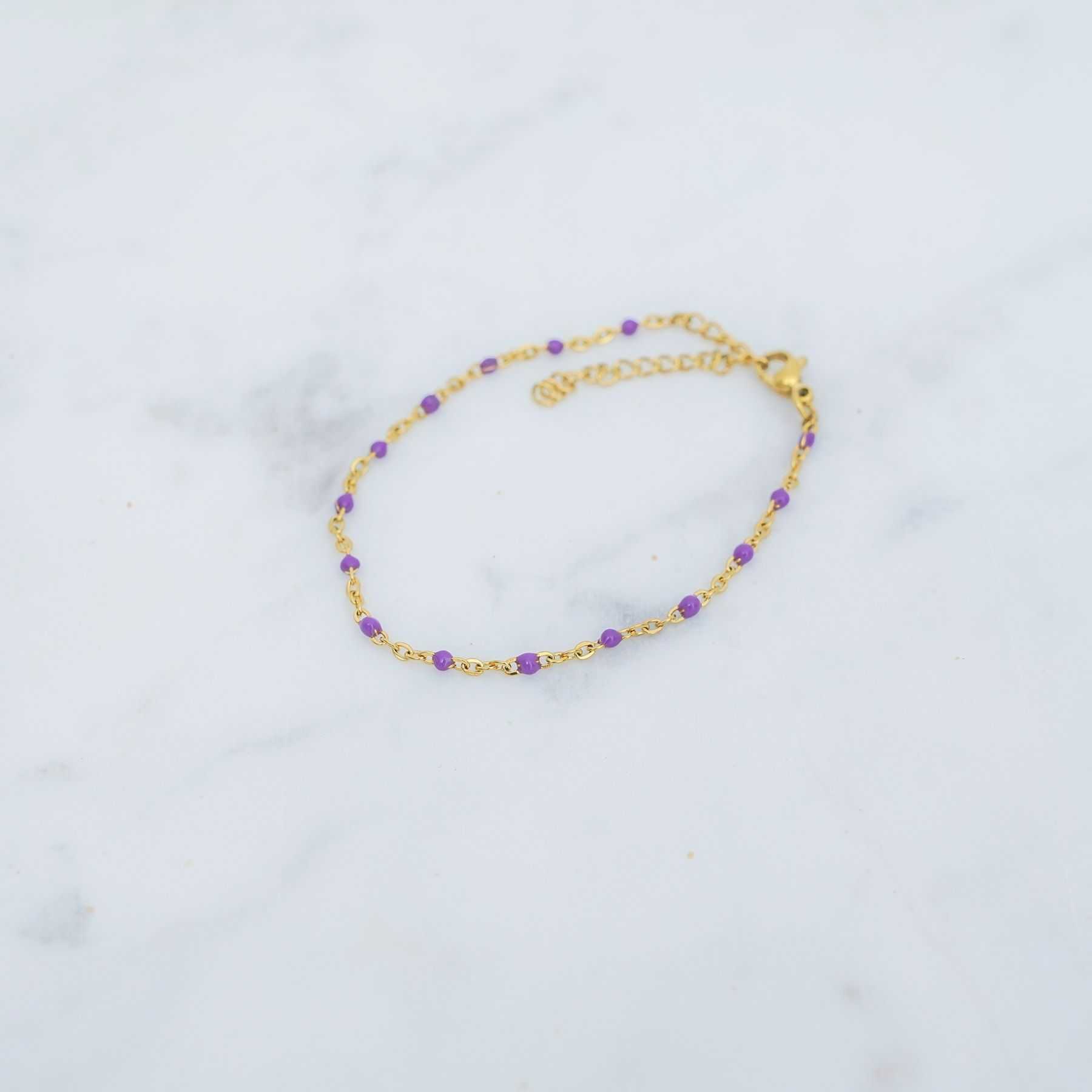 ROSE ANKLET -  GOLD &  PURPLE