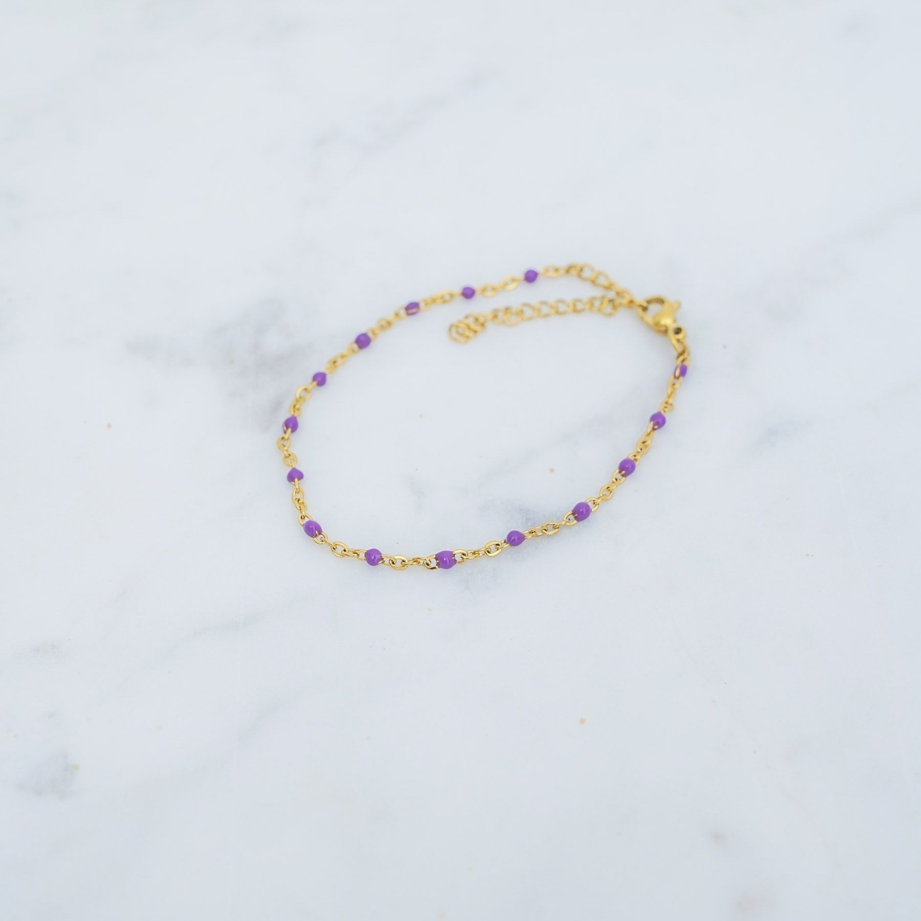 ROSE ANKLET - GOLD & PURPLE ' - ' ΠΟΔΙΟΥ