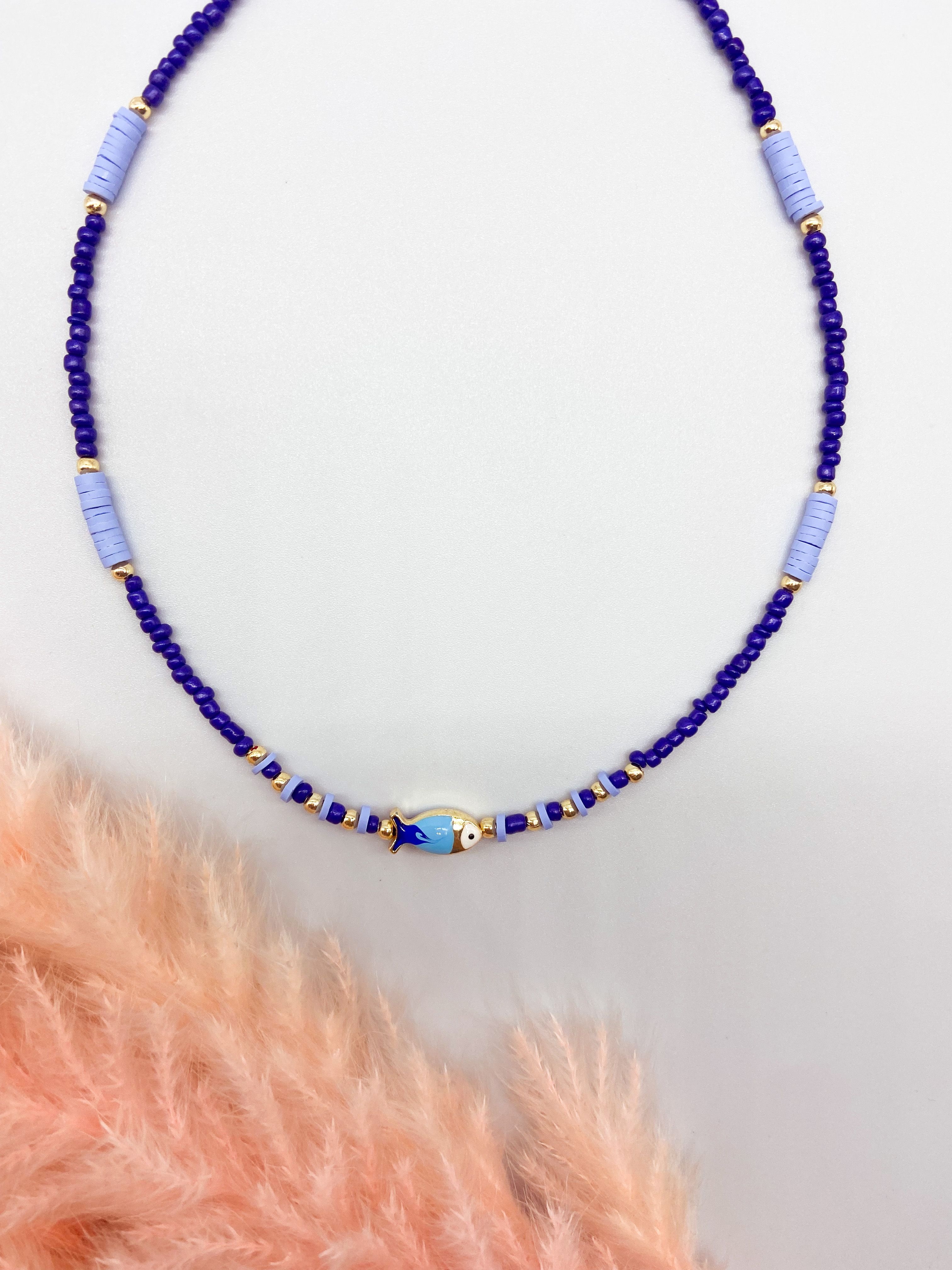 BLOOM NECKLACE - BLUE ' - ' ΜΕ ΧΑΝΤΡΕΣ