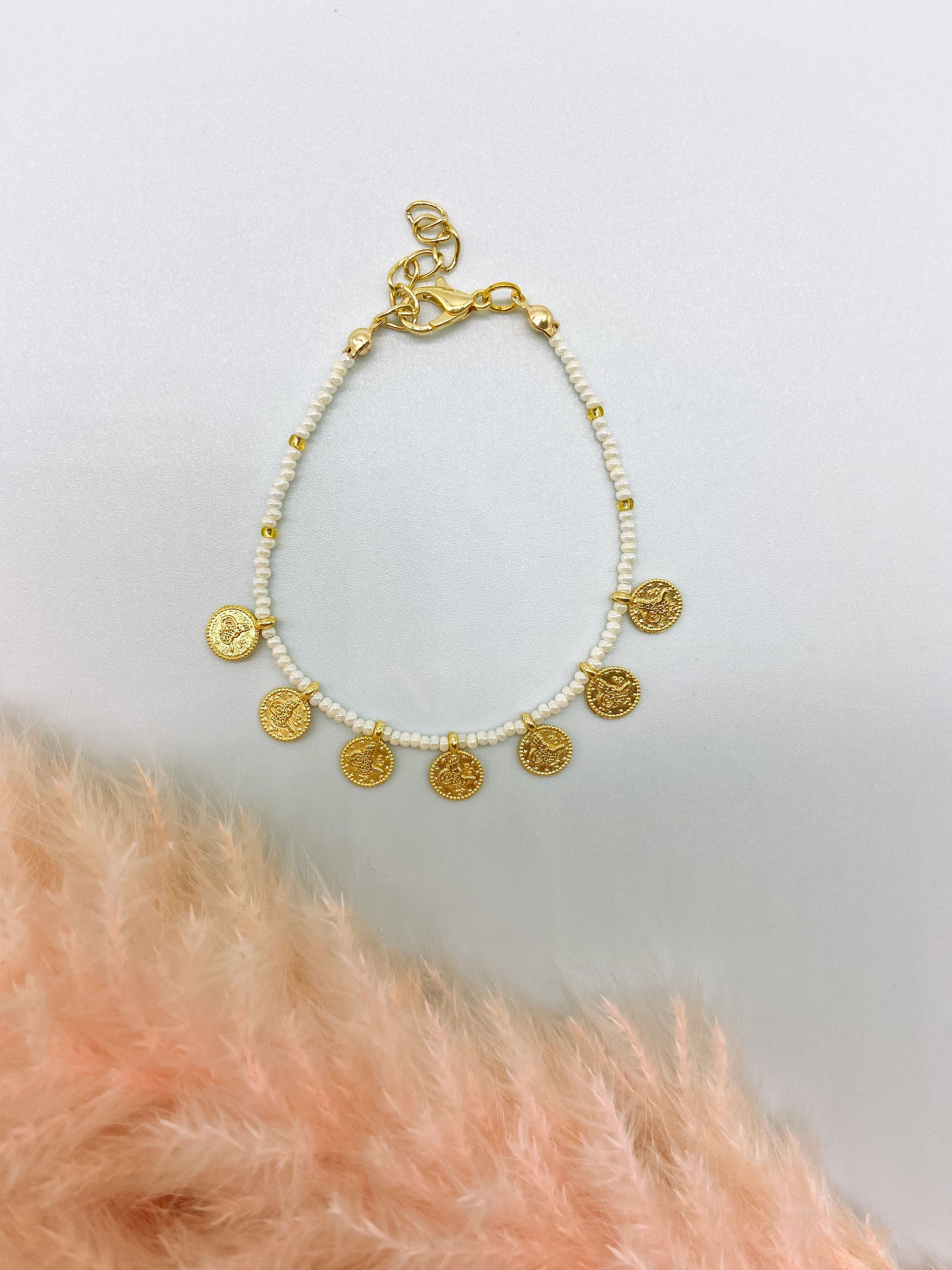 DELHI BRACELET - GOLD & WHITE ' - ' ΧΕΡΙΟΥ