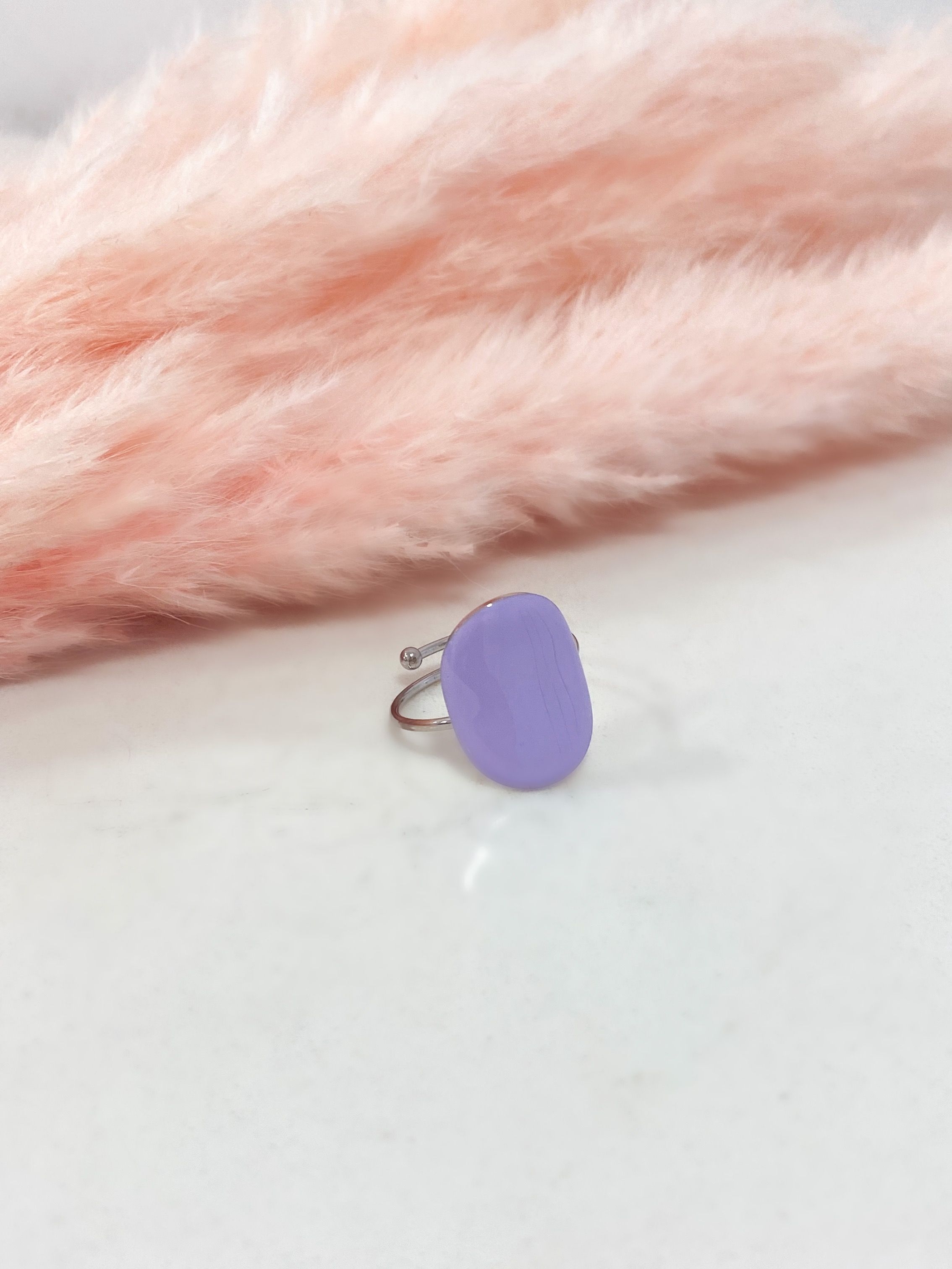 CARAMEL RING - SILVER & PURPLE ' - ' ΔΑΧΤΥΛΙΔΙΑ