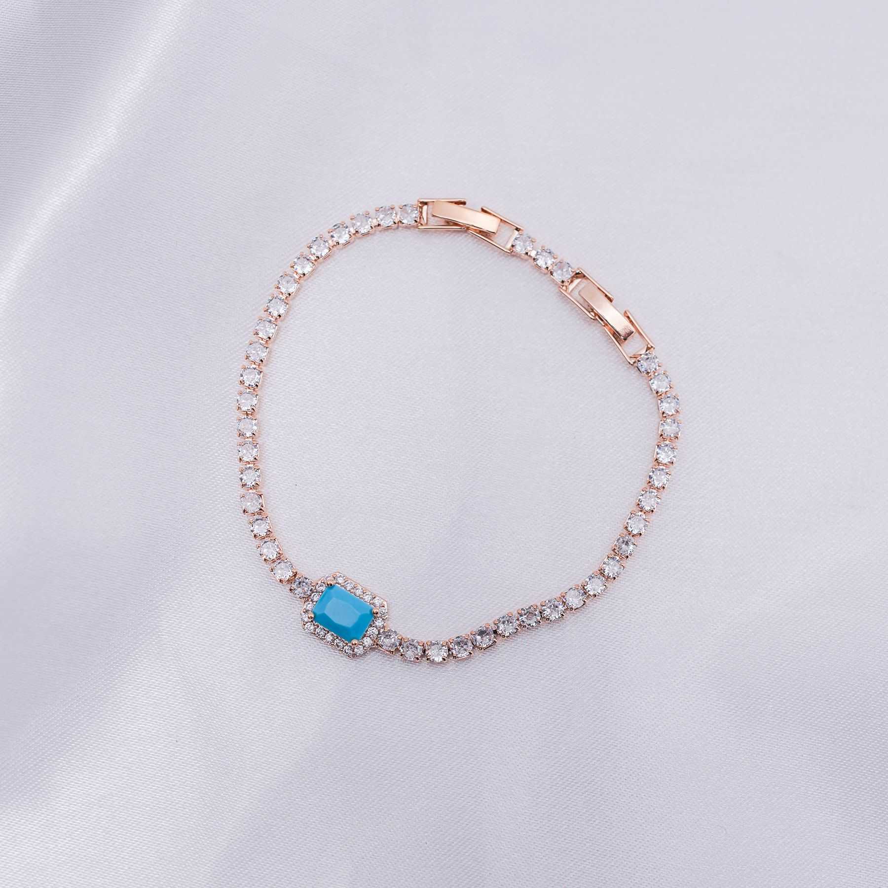 MARQUISE BRACELET - ROSE GOLD & LIGHT BLUE