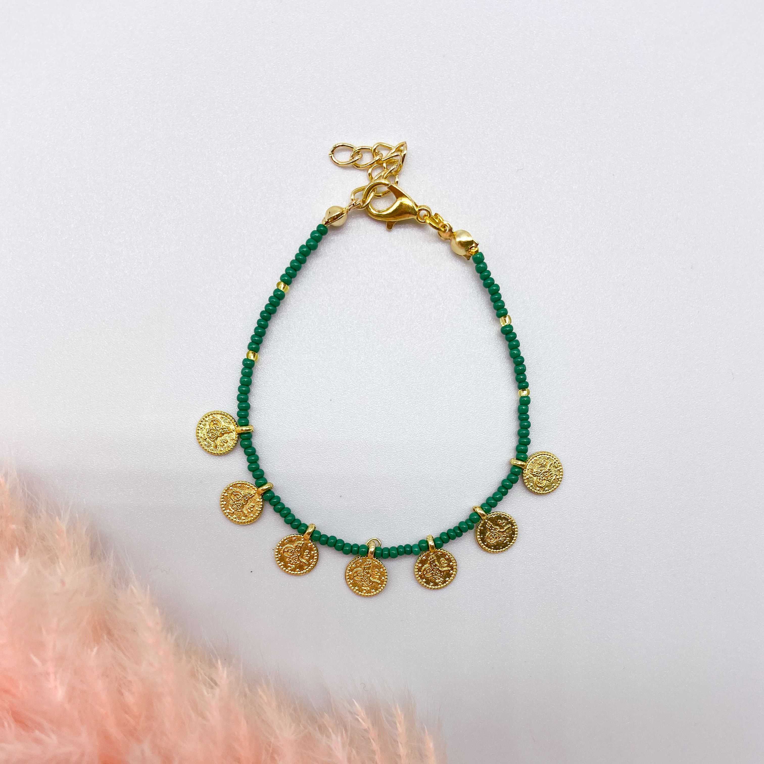 DELHI BRACELET - GOLD & GREEN 