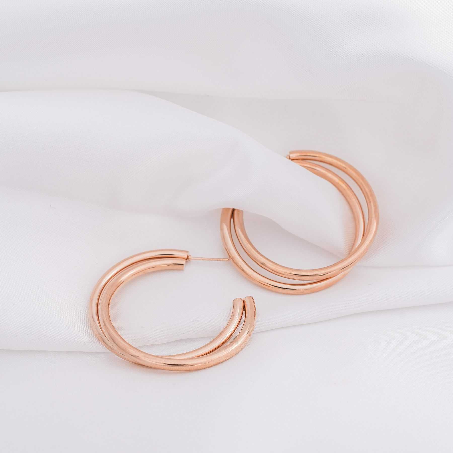 KIMOLOS DOUBLE HOOPS - ROSE GOLD