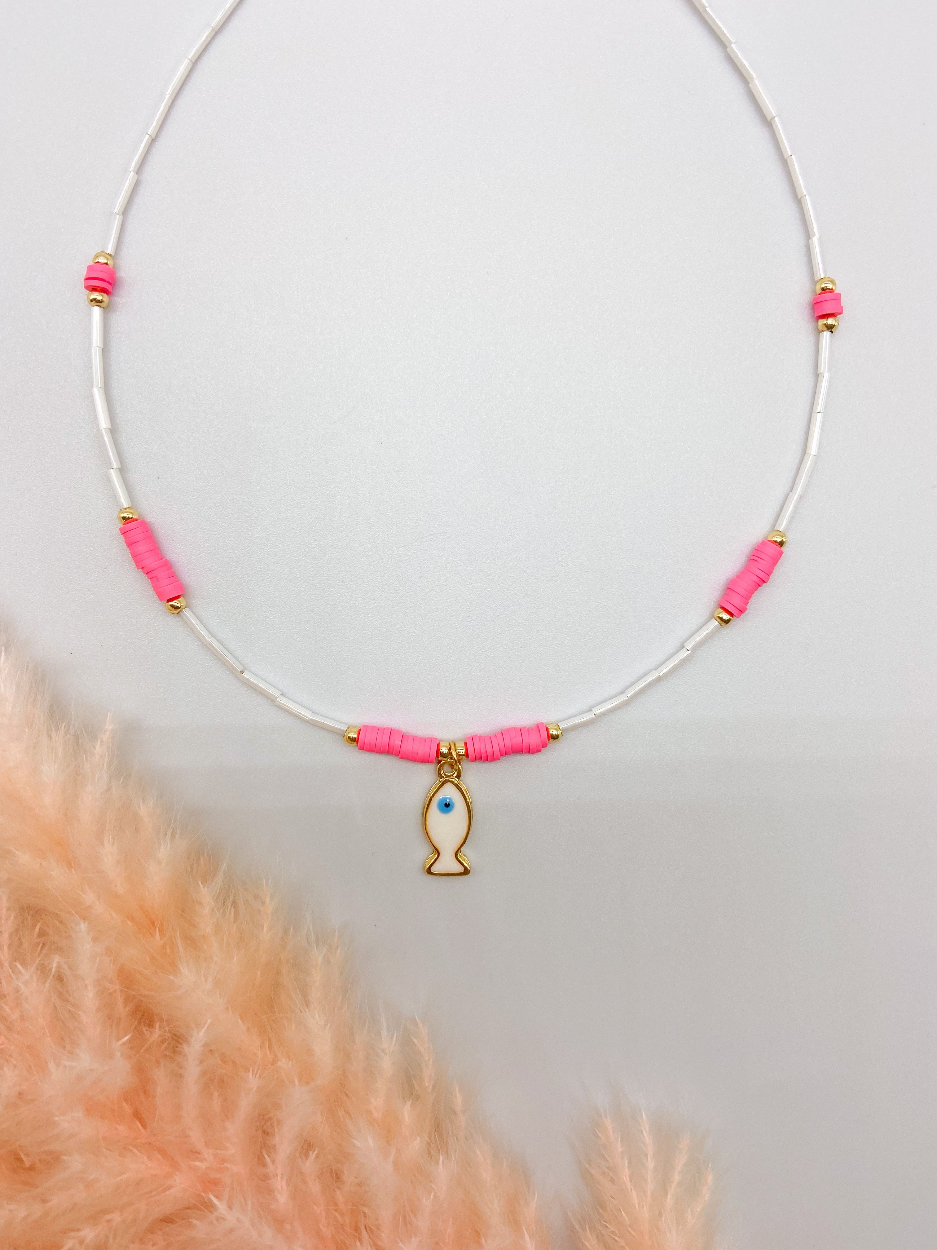ARIEL NECKLACE - FUCHSIA ' - ' ΜΕ ΧΑΝΤΡΕΣ
