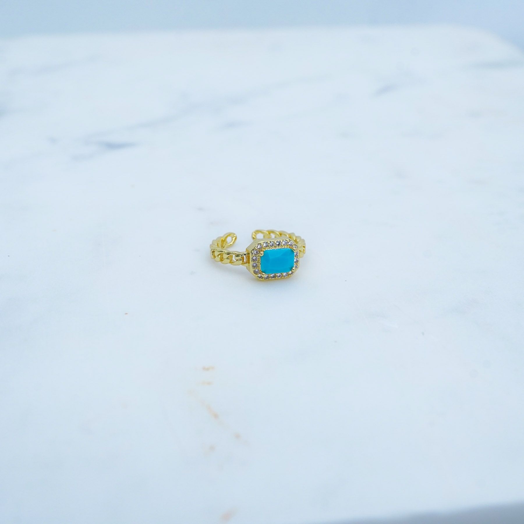 ROSANNA RING - GOLD & BLUE ' - ' ΔΑΧΤΥΛΙΔΙΑ