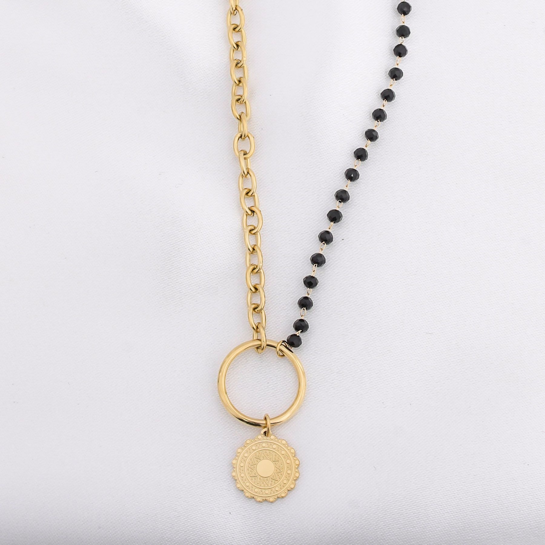 EURYDOME NECKLACE - GOLD & BLACK ' - ' ΜΕΝΤΑΓΙΟΝ